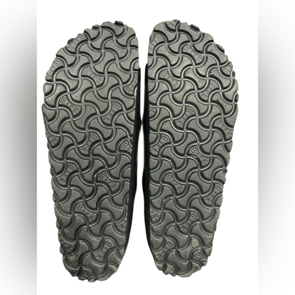 Birkenstock Arizona Sandals Black Leather Double Strap Size 38 EU 7-7.5 US - Picture 8 of 8